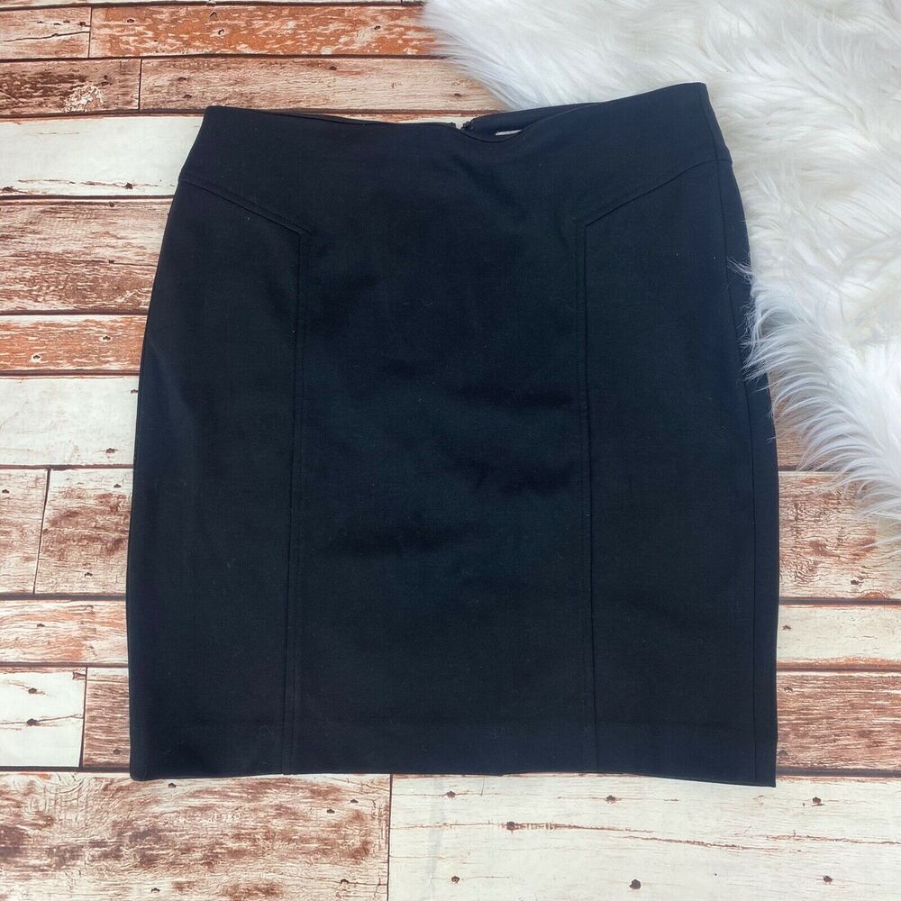 Ann Taylor LOFT Women's A-Line Above Knee Length Skirt Size 6 Black Stretch